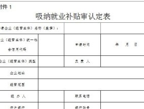 宜昌宜都企业申请一次性吸纳就业补贴材料有哪些