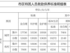 大庆市区城乡特困人员救助供养标准是什么？