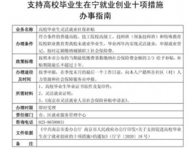 赣州定南高校毕业生社会保险补贴